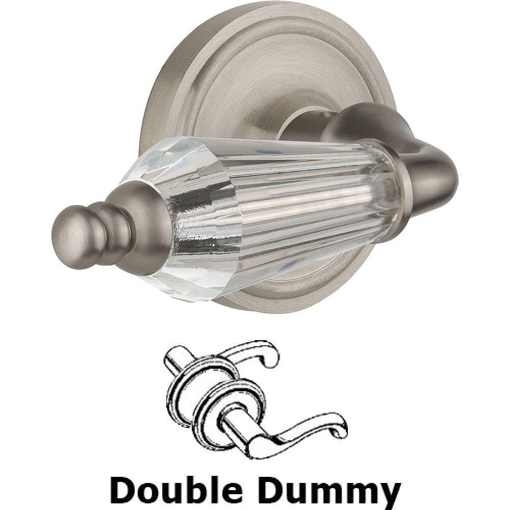 Nostalgic Warehouse Double Dummy Classic Rosette with Parlour Crystal Lever in Satin Nickel