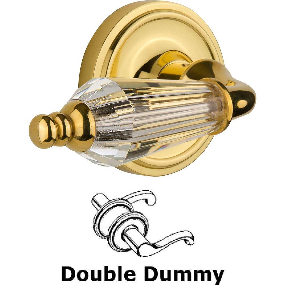 Nostalgic Warehouse Double Dummy Classic Rosette with Parlour Crystal Lever in Unlacquered Brass