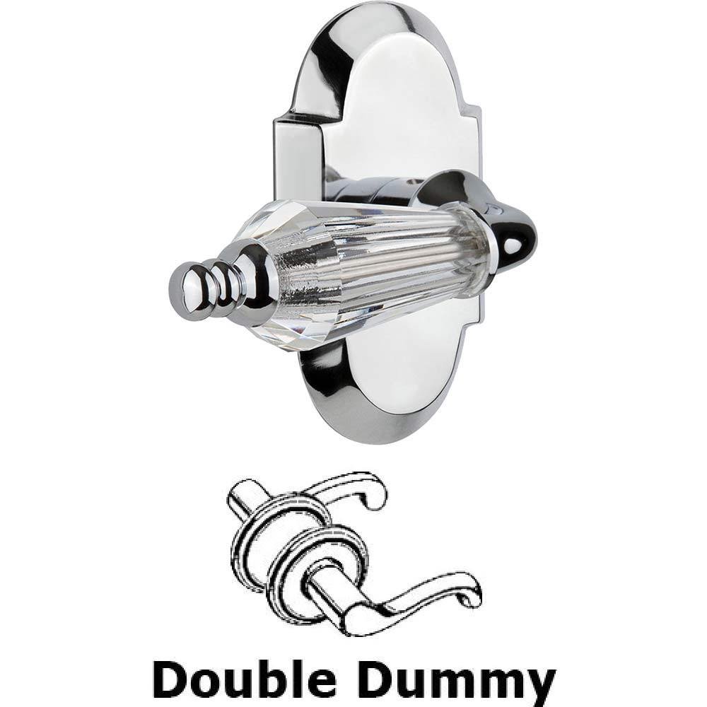 Nostalgic Warehouse Double Dummy Set Without Keyhole - Cottage Plate with Parlour Crystal Lever in Bright Chrome