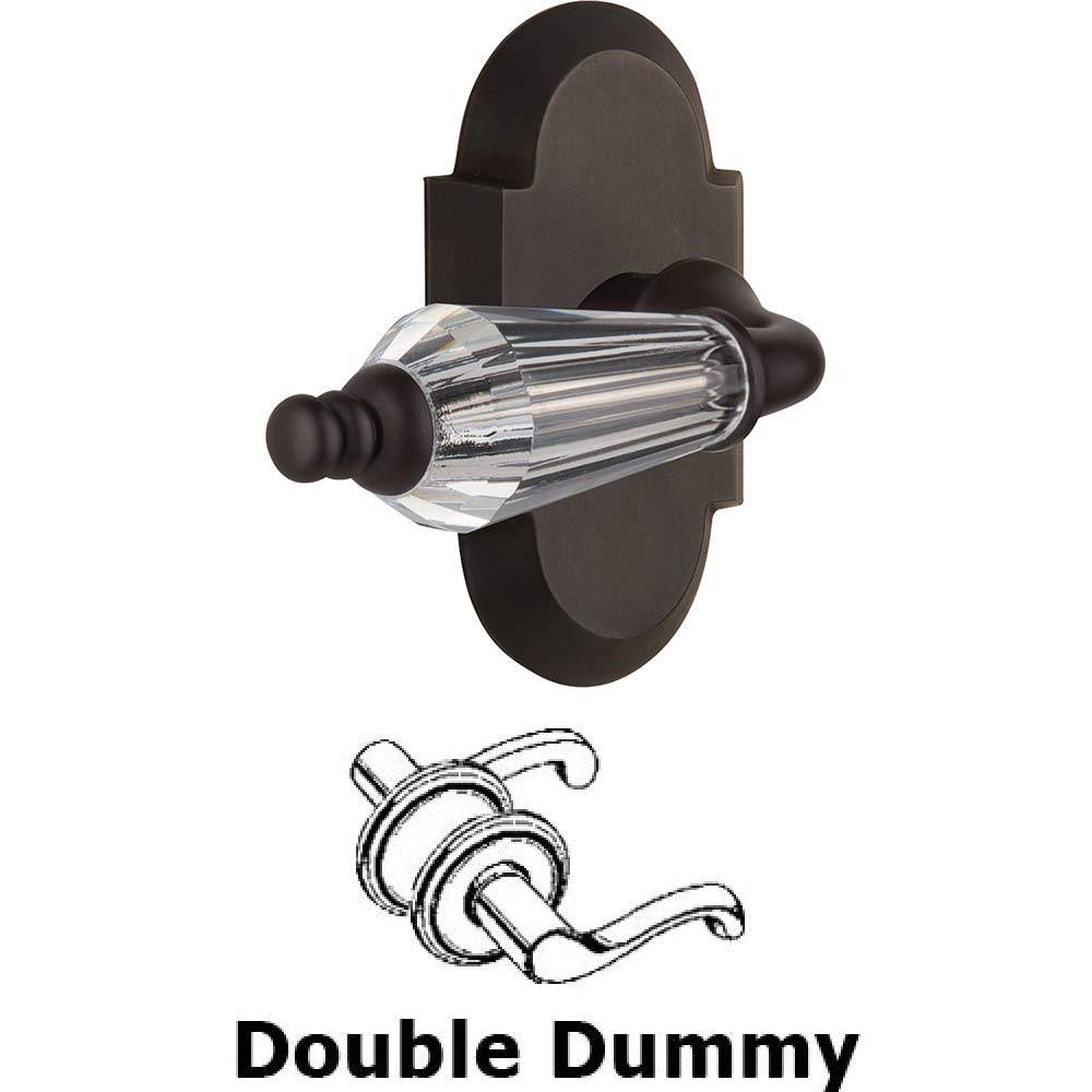 Nostalgic Warehouse Double Dummy Set Without Keyhole - Cottage Plate with Parlour Crystal Lever in Oil Rubbed Bronze