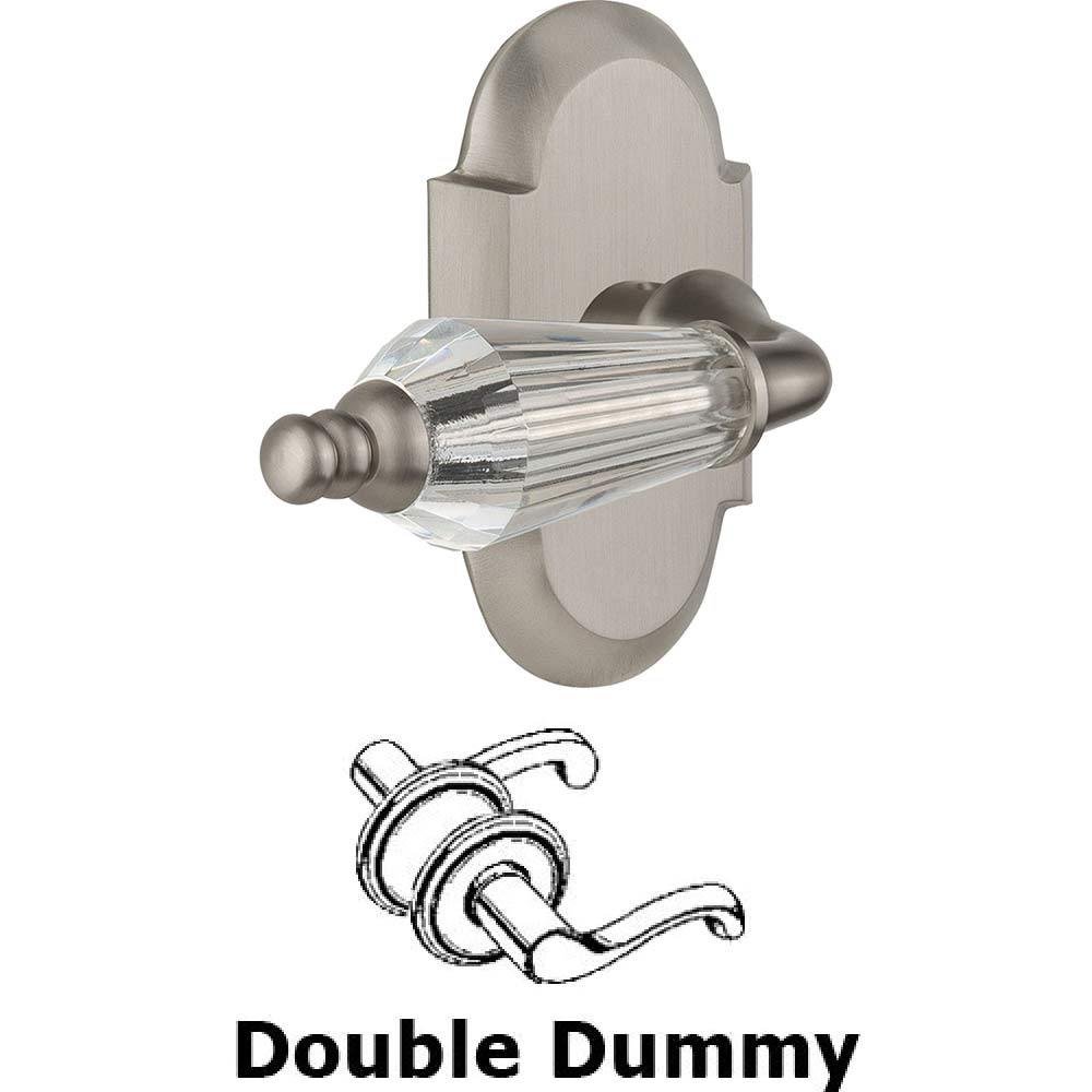 Nostalgic Warehouse Double Dummy Set Without Keyhole - Cottage Plate with Parlour Crystal Lever in Satin Nickel