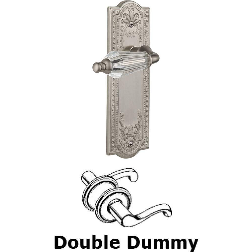 Nostalgic Warehouse Double Dummy Set Without Keyhole - Meadows Plate with Parlour Crystal Lever in Satin Nickel