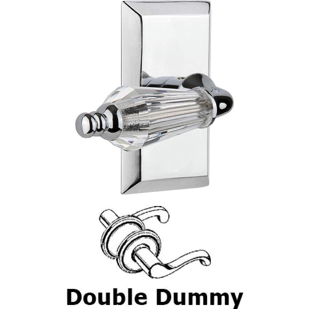 Nostalgic Warehouse Double Dummy Set Without Keyhole - Studio Plate with Parlour Crystal Lever in Bright Chrome