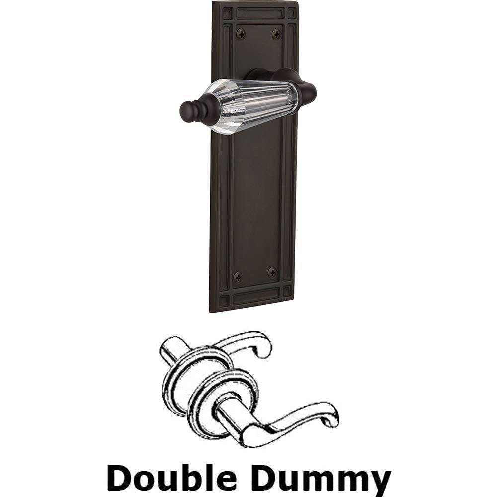 Nostalgic Warehouse Double Dummy Set Without Keyhole - Mission Plate with Parlour Crystal Lever in Oil Rubbed Bronze