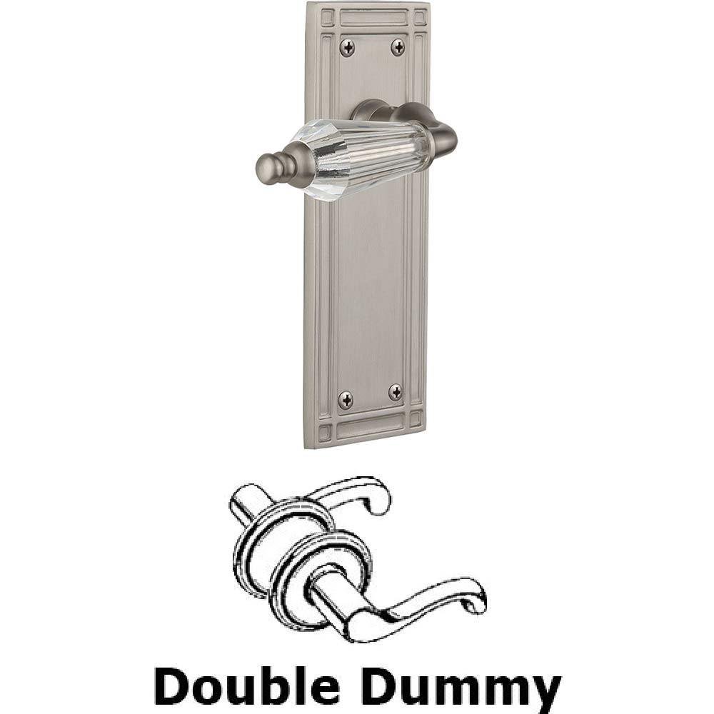 Nostalgic Warehouse Double Dummy Set Without Keyhole - Mission Plate with Parlour Crystal Lever in Satin Nickel
