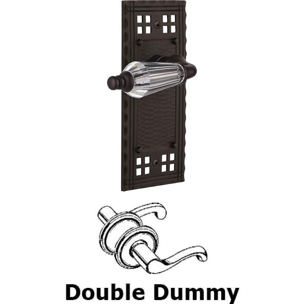 Nostalgic Warehouse Double Dummy Set Without Keyhole - Craftsman Plate with Parlour Crystal Lever in Oil Rubbed Bronze