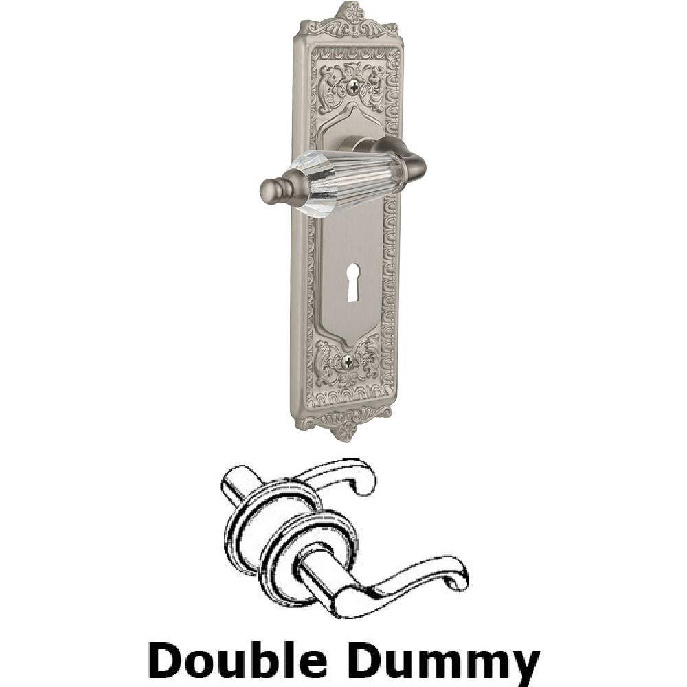 Nostalgic Warehouse Double Dummy Set With Keyhole - Egg & Dart Plate with Parlour Crystal Lever in Satin Nickel