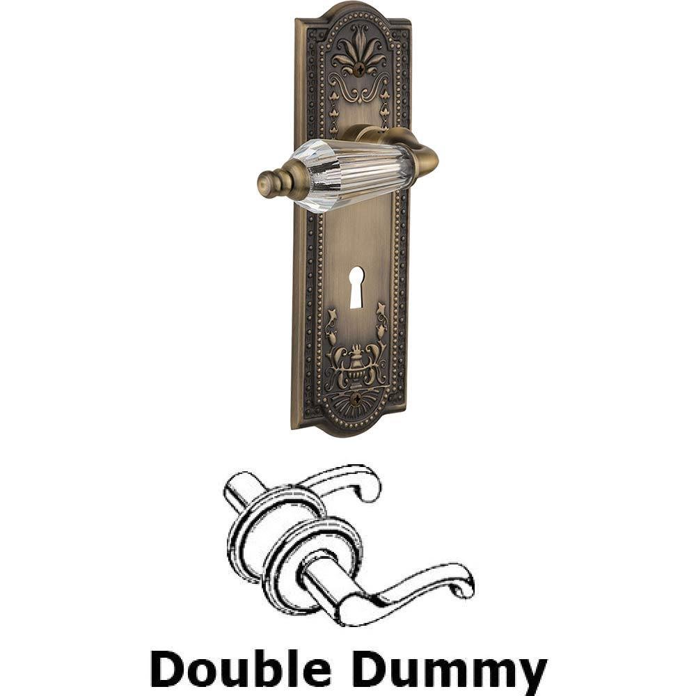 Nostalgic Warehouse Double Dummy Set With Keyhole - Meadows Plate with Parlour Crystal Lever in Antique Brass