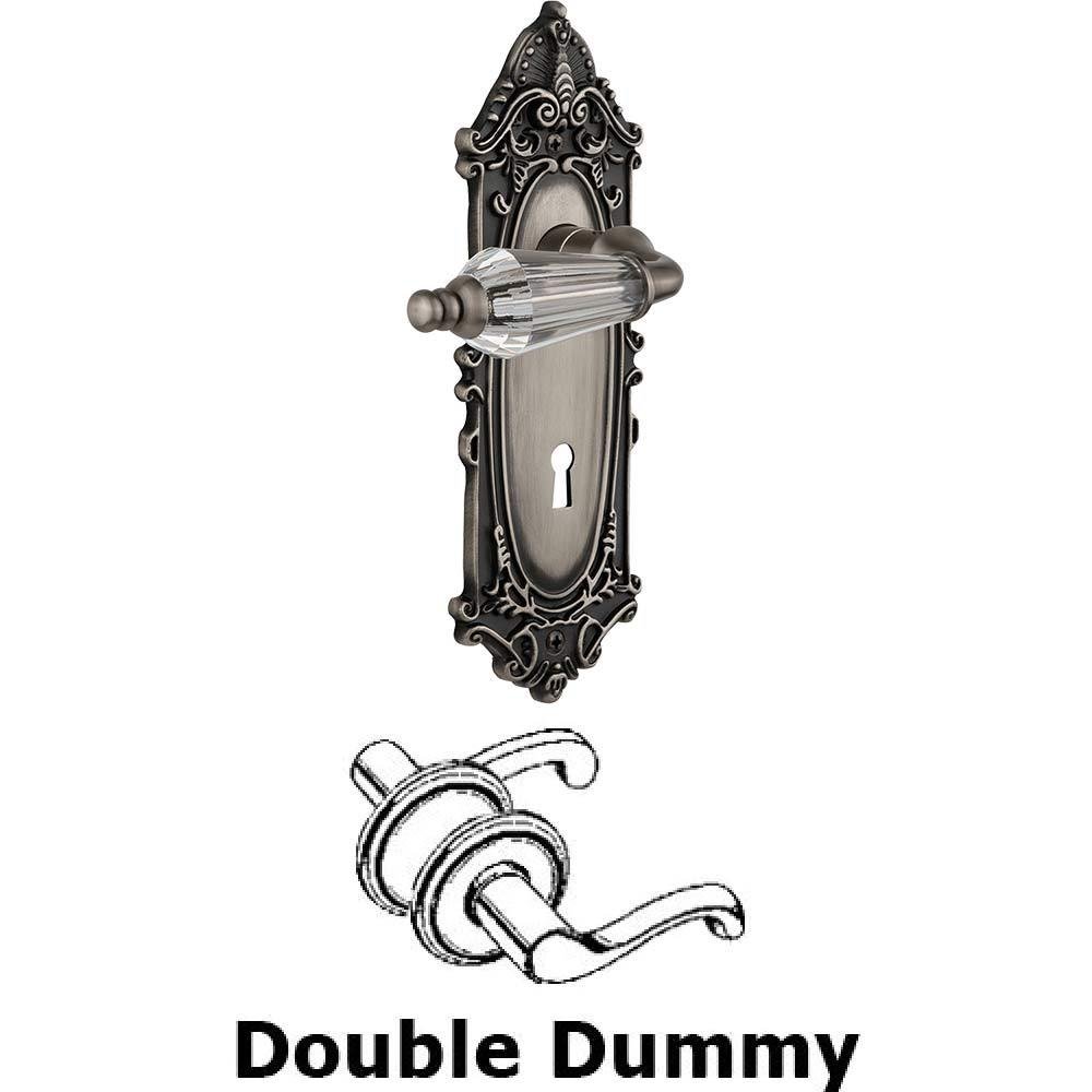 Nostalgic Warehouse Double Dummy Set With Keyhole - Victorian Plate with Parlour Crystal Lever in Antique Pewter