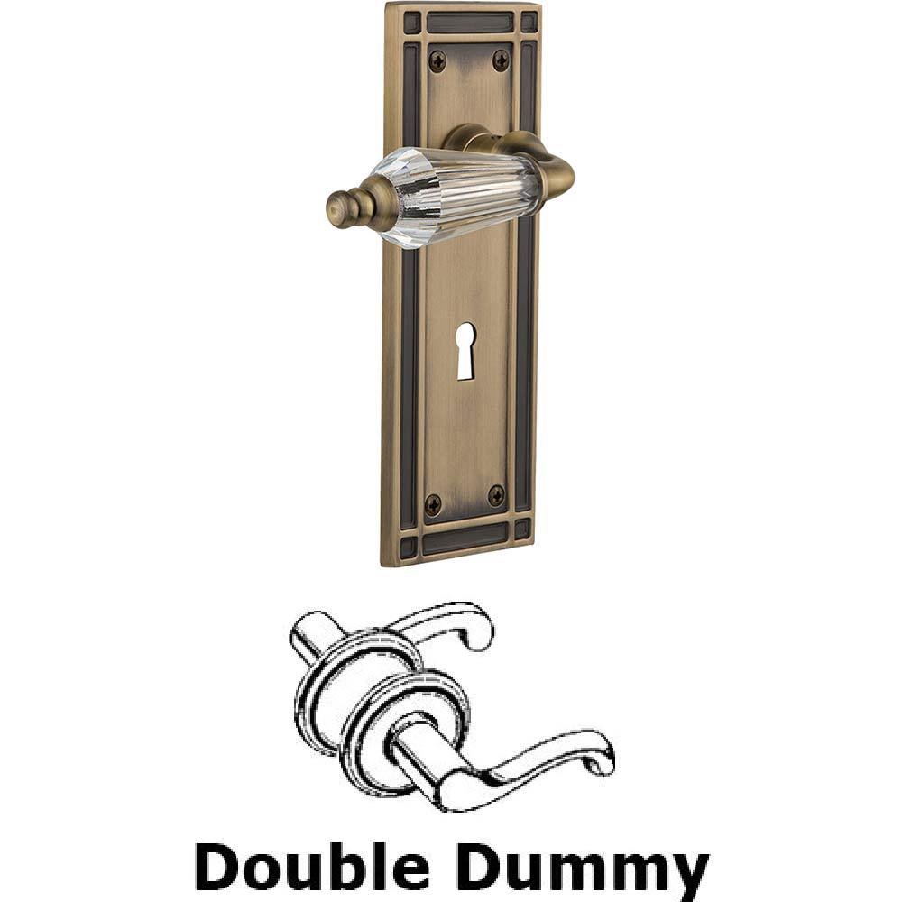 Nostalgic Warehouse Double Dummy Set With Keyhole - Mission Plate with Parlour Crystal Lever in Antique Brass