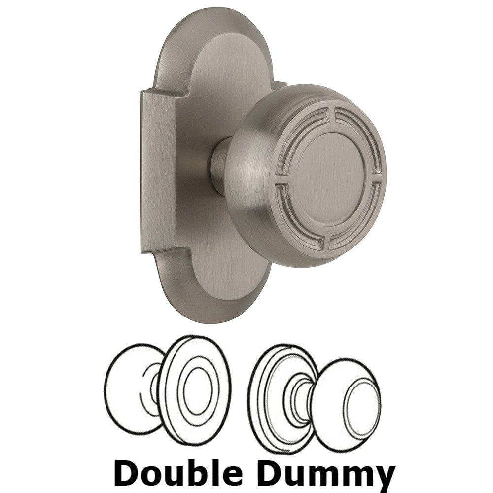 Nostalgic Warehouse Double Dummy Cottage Plate with Mission Knob in Satin Nickel