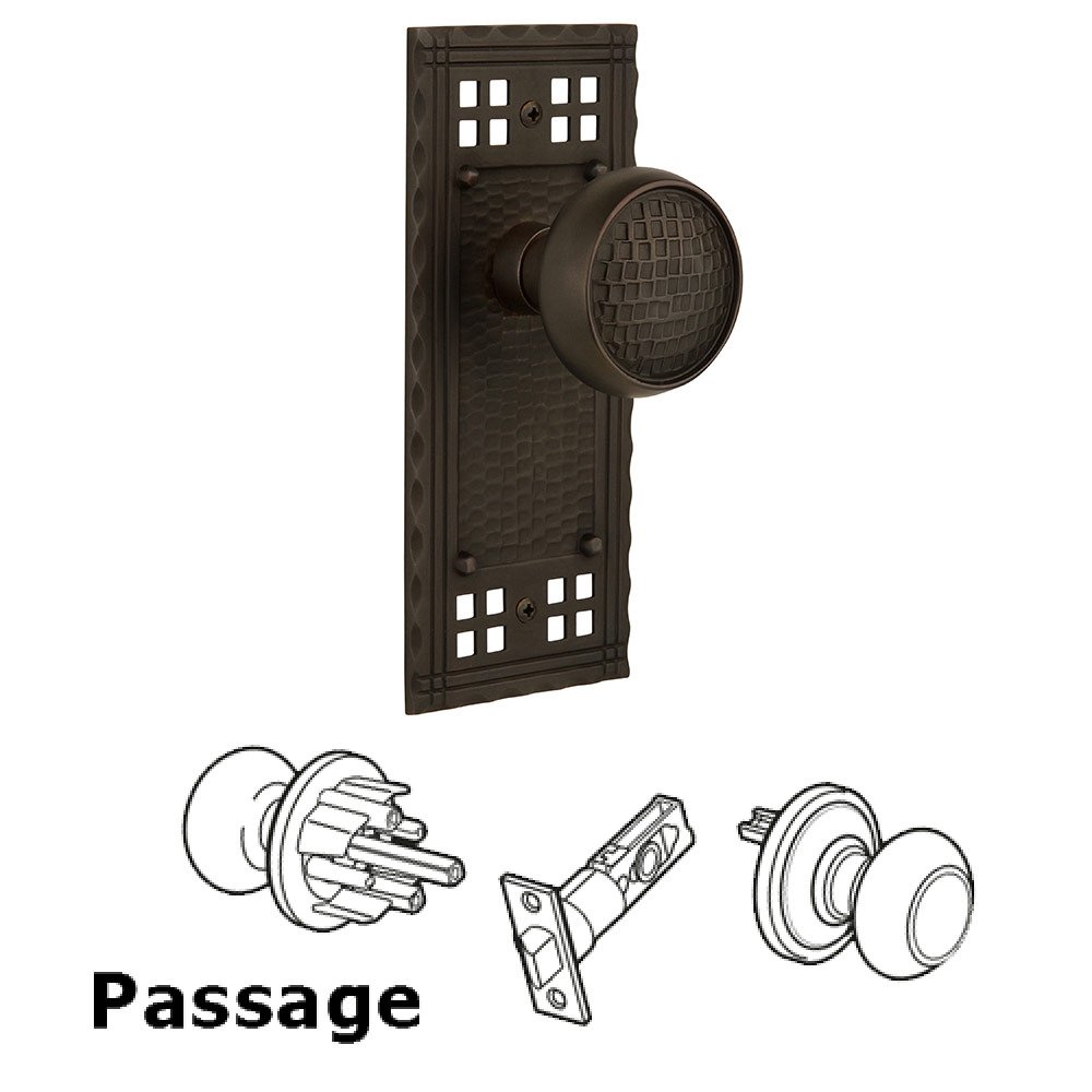 Nostalgic Warehouse Passage Craftsman Plate with Craftsman Knob in Oil Rubbed Bronze