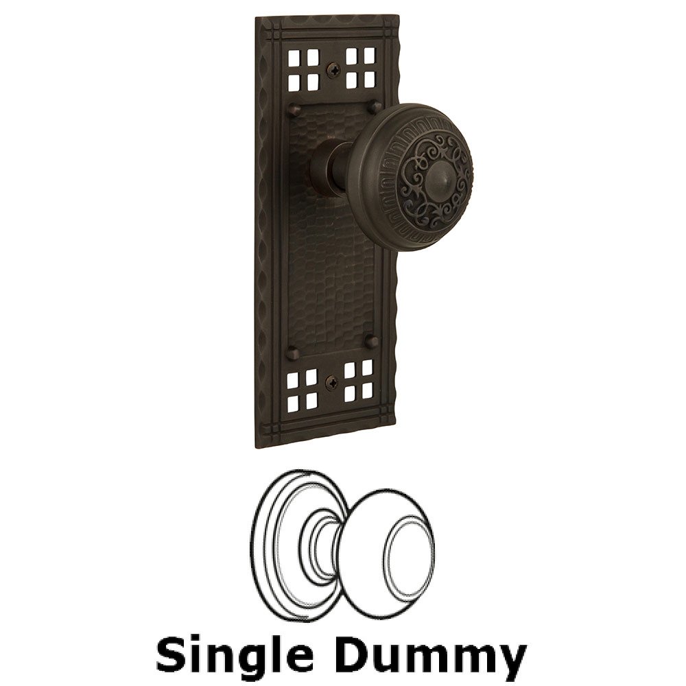 Nostalgic Warehouse Single Dummy Craftsman Plate with Egg and Dart Knob in Oil Rubbed Bronze