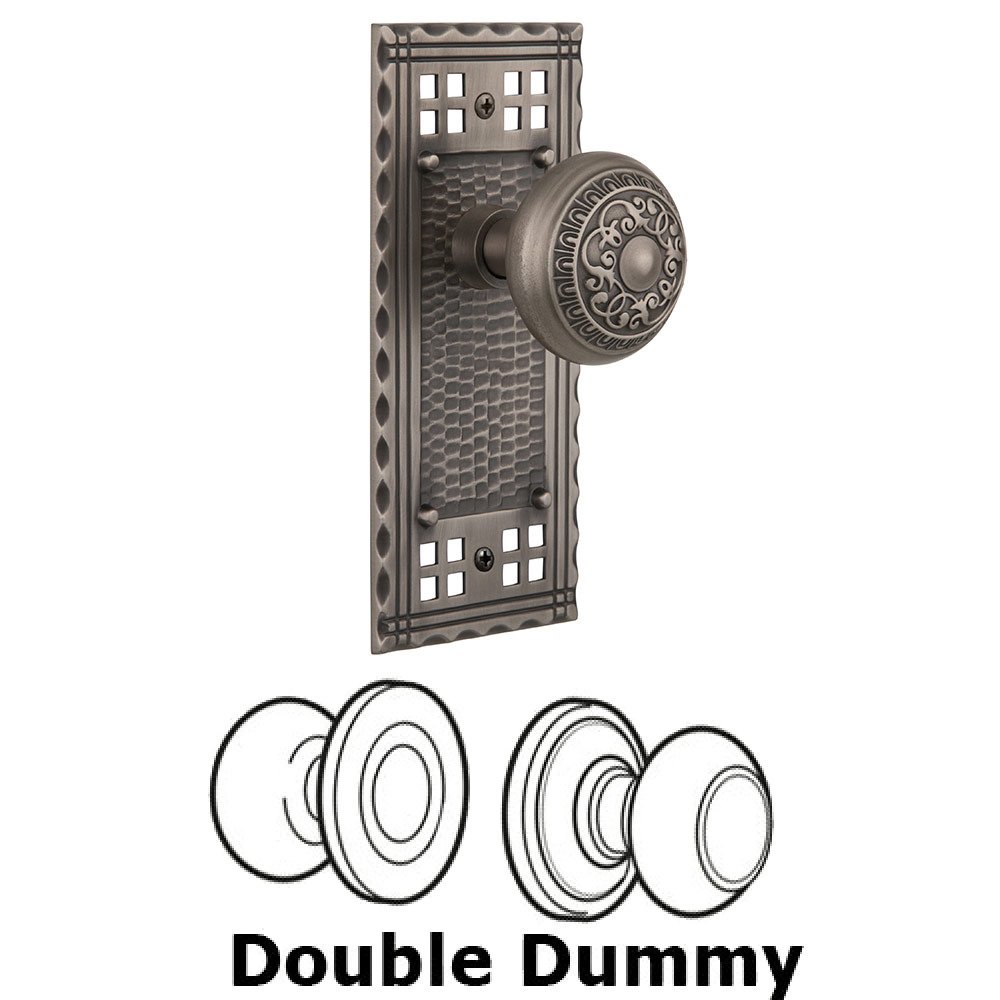 Nostalgic Warehouse Double Dummy Craftsman Plate with Egg and Dart Knob in Antique Pewter