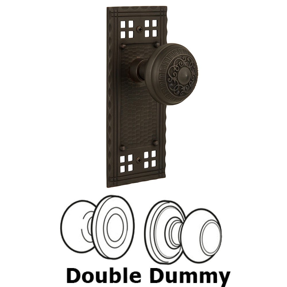 Nostalgic Warehouse Double Dummy Craftsman Plate with Egg and Dart Knob in Oil Rubbed Bronze