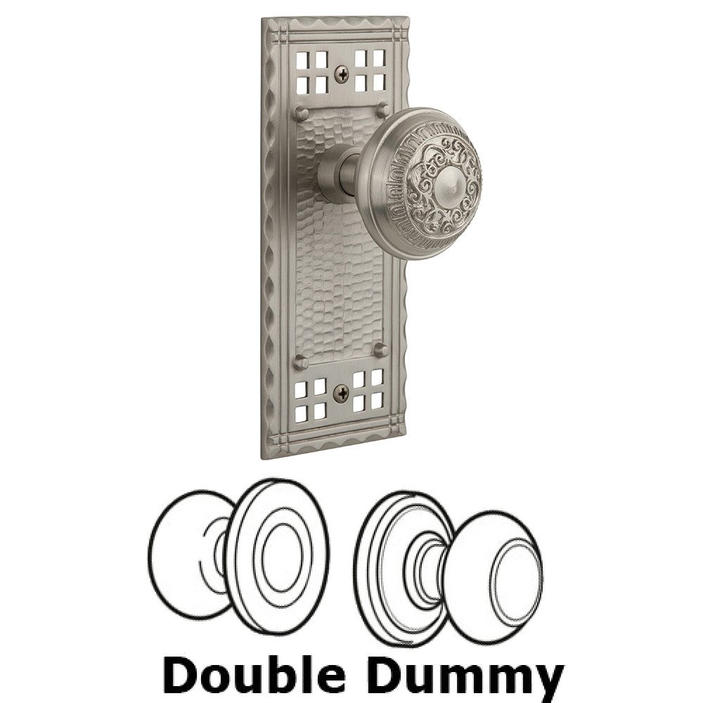 Nostalgic Warehouse Double Dummy Craftsman Plate with Egg and Dart Knob in Satin Nickel