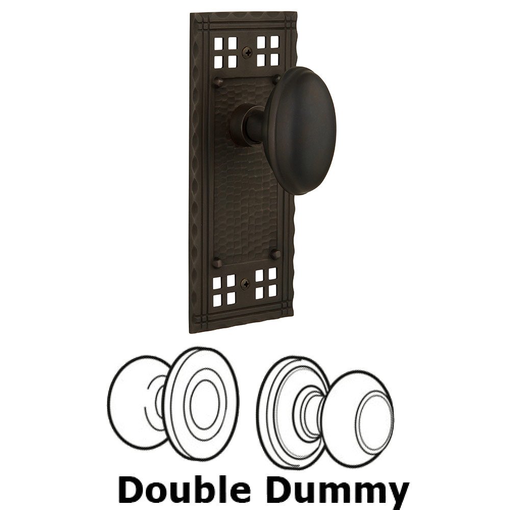 Nostalgic Warehouse Double Dummy Craftsman Plate with Homestead Knob in Oil Rubbed Bronze