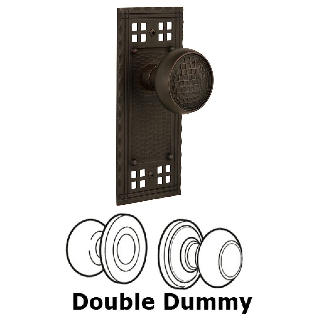 Nostalgic Warehouse Double Dummy Craftsman Plate with Craftsman Knob in Oil Rubbed Bronze