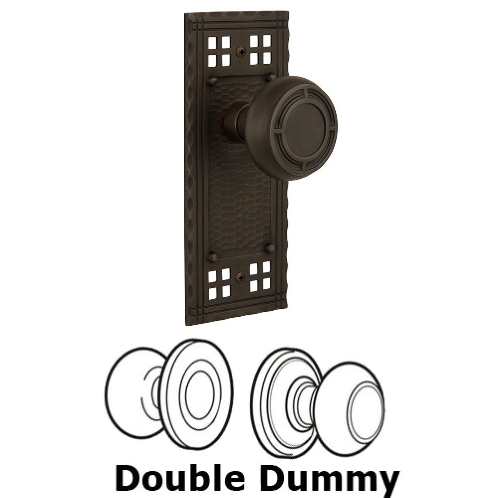 Nostalgic Warehouse Double Dummy Craftsman Plate with Mission Knob in Oil Rubbed Bronze
