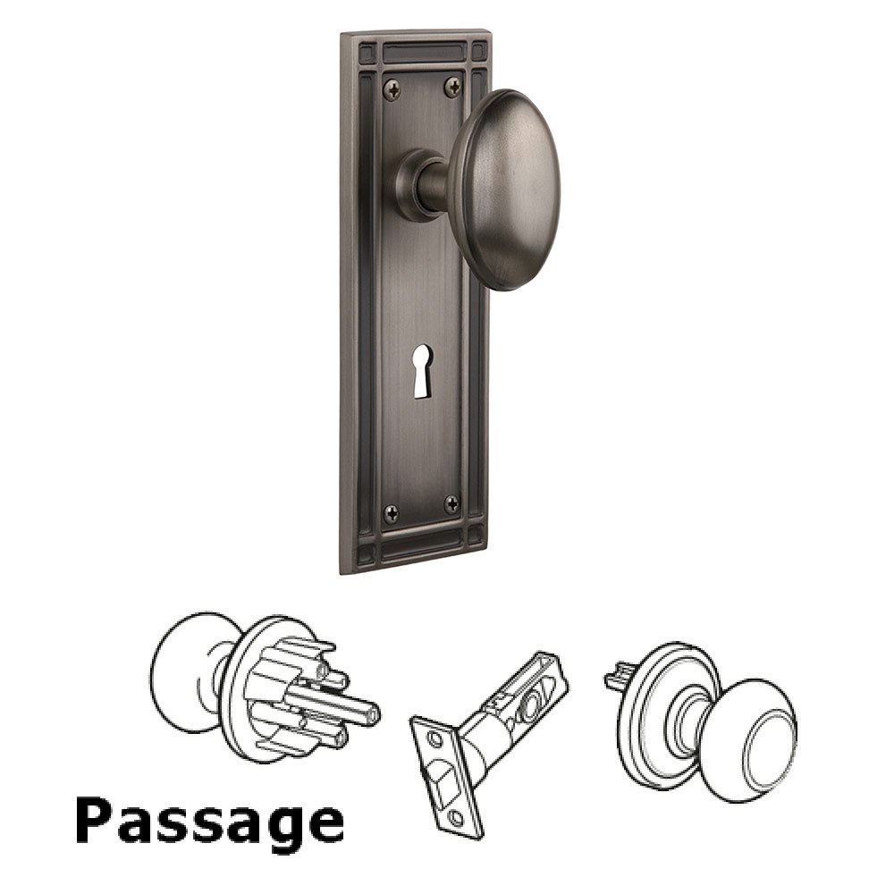 Nostalgic Warehouse Passage Mission Plate with Homestead Knob and Keyhole in Antique Pewter
