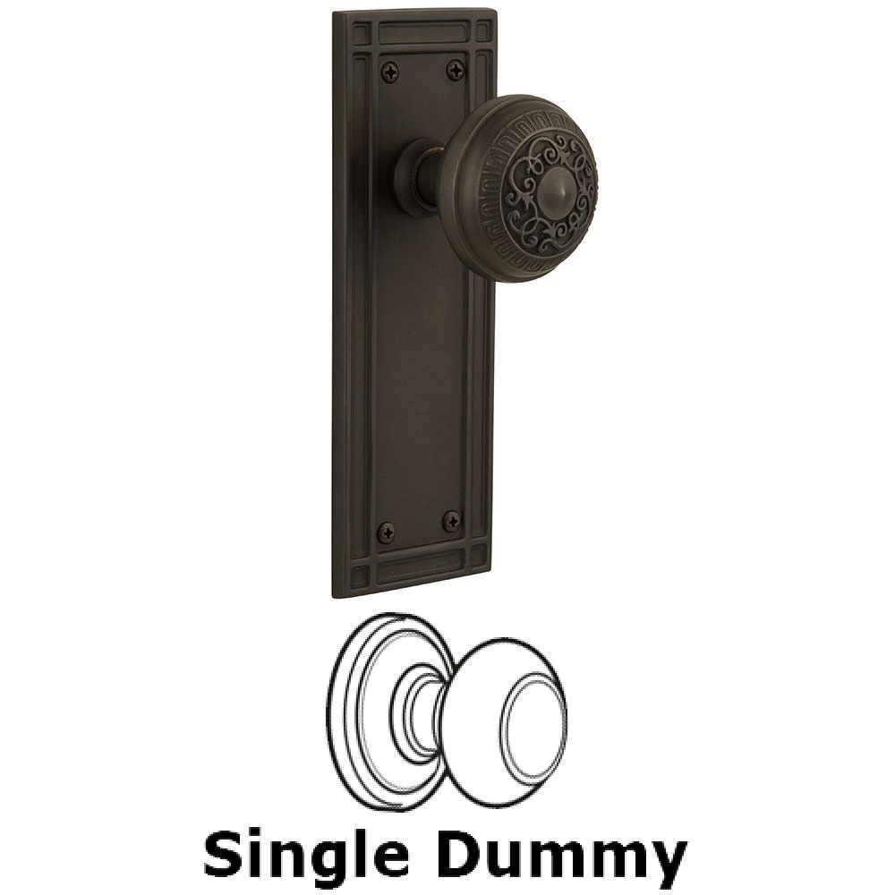 Nostalgic Warehouse Single Dummy Mission Plate with Egg and Dart Knob in Oil Rubbed Bronze
