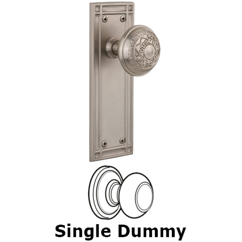 Nostalgic Warehouse Single Dummy Mission Plate with Egg and Dart Knob in Satin Nickel