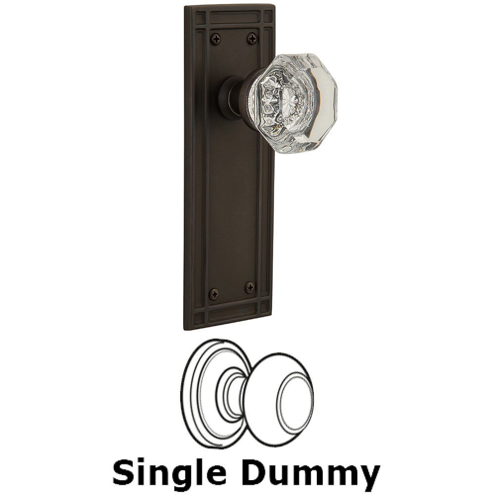 Nostalgic Warehouse Single Dummy Mission Plate with Waldorf Knob in Oil Rubbed Bronze