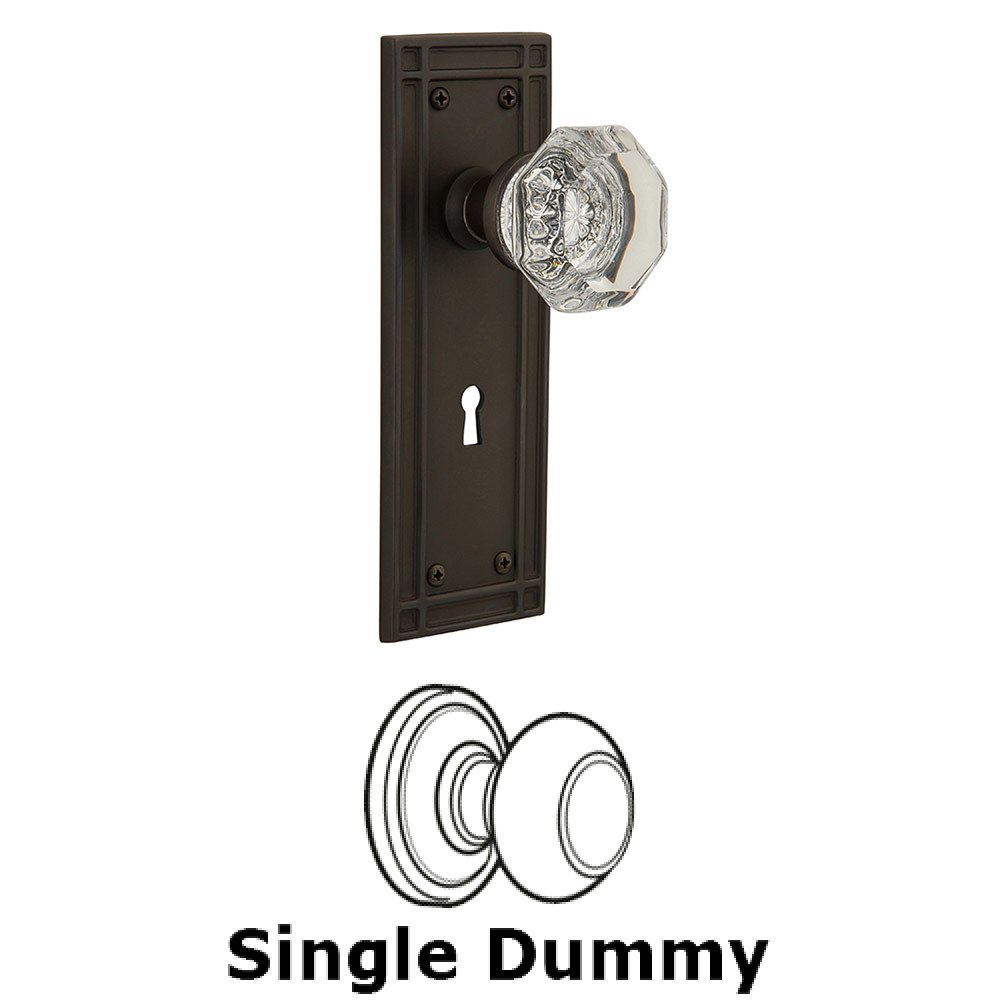 Nostalgic Warehouse Single Dummy Mission Plate with Waldorf Knob and Keyhole in Oil Rubbed Bronze