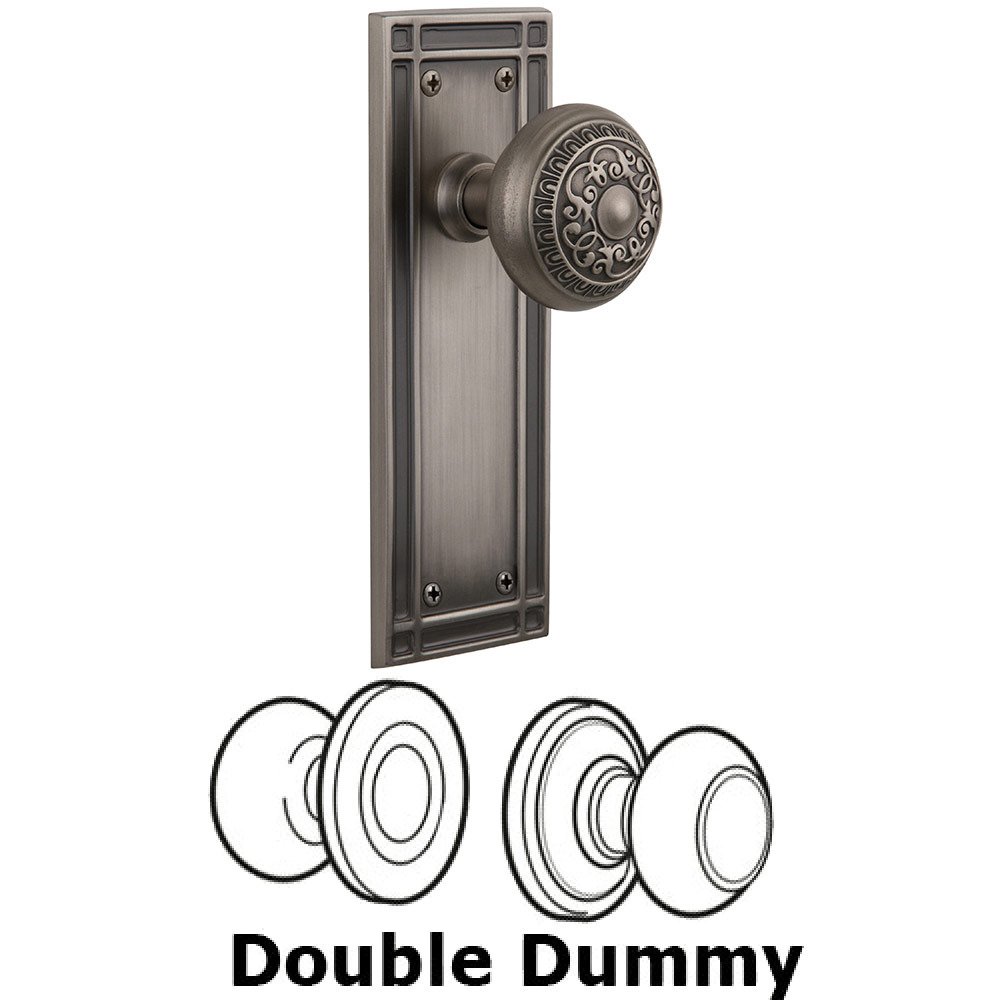 Nostalgic Warehouse Double Dummy Mission Plate with Egg and Dart Knob in Antique Pewter