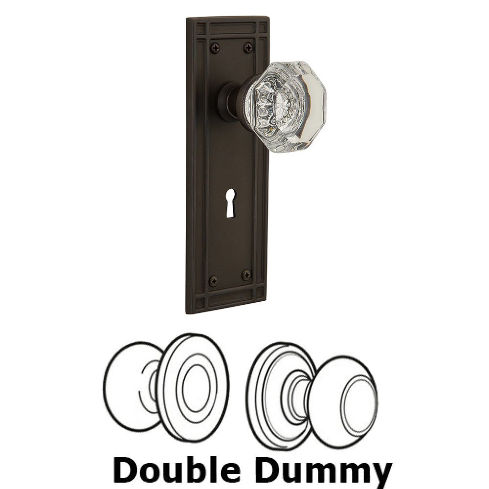 Nostalgic Warehouse Double Dummy Mission Plate with Waldorf Knob and Keyhole in Oil Rubbed Bronze