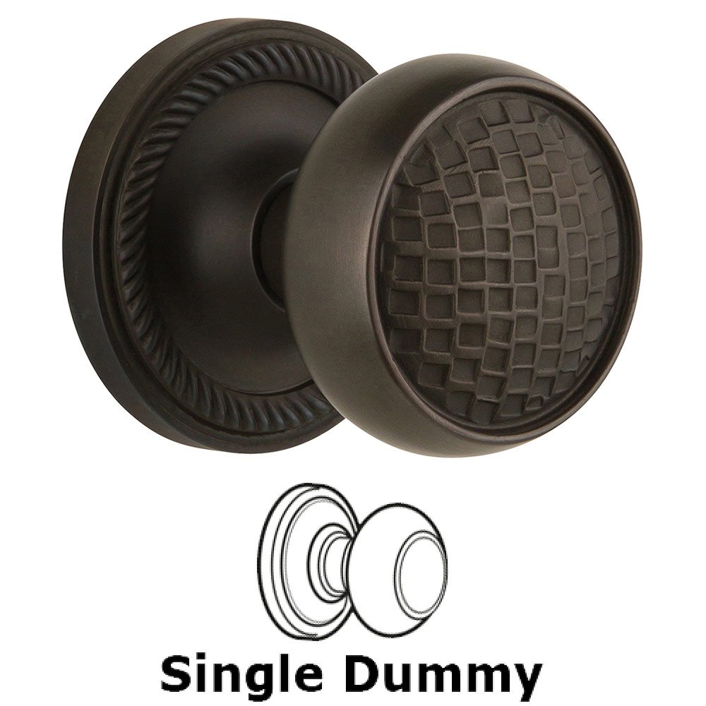 Nostalgic Warehouse Single Dummy Rope Rosette with Craftsman Knob in Oil Rubbed Bronze