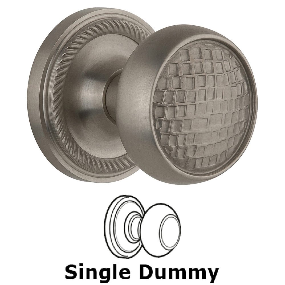 Rope Collection Single Dummy Rope Rosette with Craftsman Knob in Satin  Nickel by Nostalgic Warehouse 716453 MyKnobs