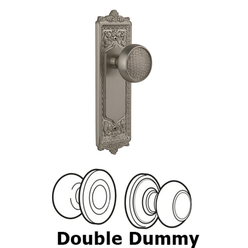 Nostalgic Warehouse Double Dummy Egg and Dart Plate with Craftsman Knob in Satin Nickel