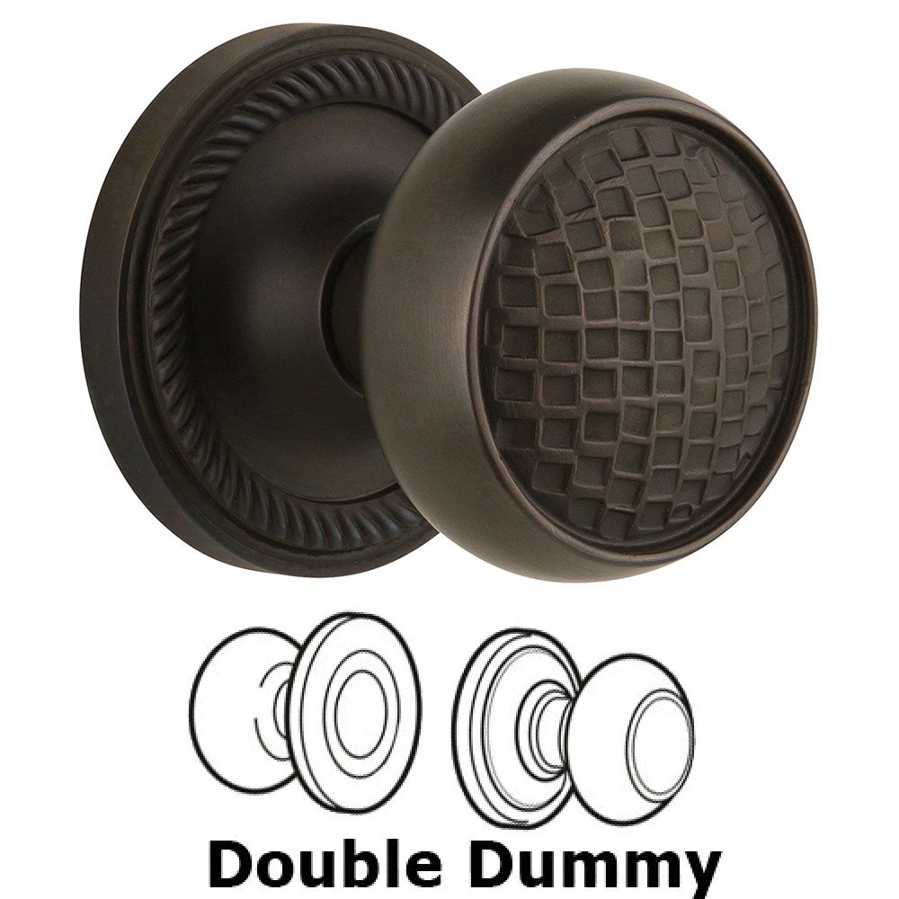 Nostalgic Warehouse Double Dummy Rope Rosette with Craftsman Knob in Oil Rubbed Bronze