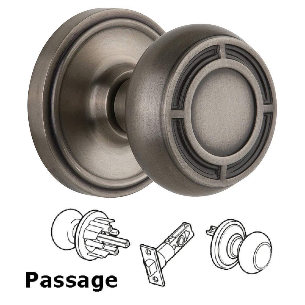 Nostalgic Warehouse Passage Classic Rosette with Mission Knob in Antique Pewter