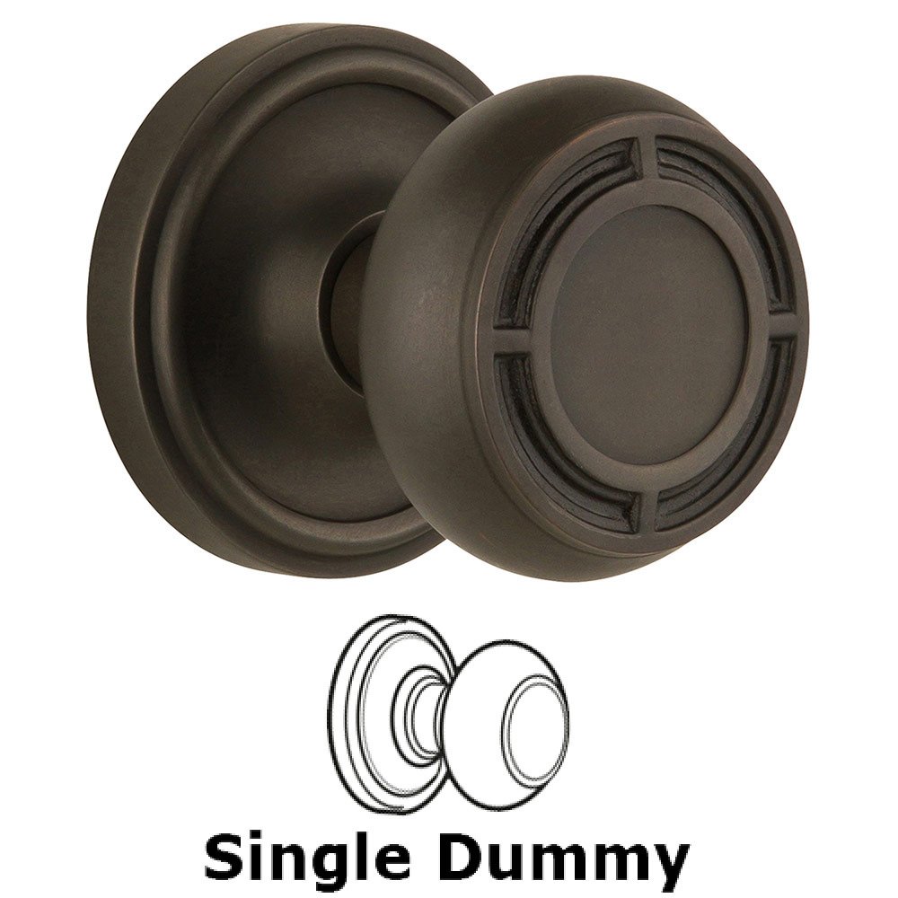 Nostalgic Warehouse Single Dummy Classic Rosette with Mission Knob in Oil Rubbed Bronze