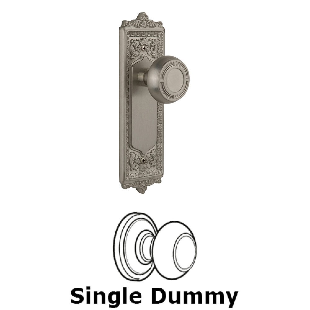 Nostalgic Warehouse Single Dummy Egg and Dart Plate with Mission Knob in Satin Nickel