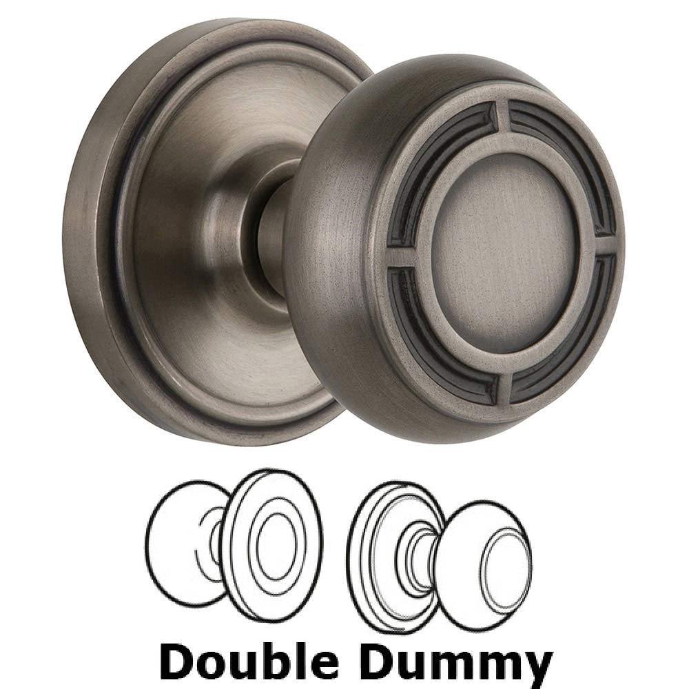 Nostalgic Warehouse Double Dummy Classic Rosette with Mission Knob in Antique Pewter