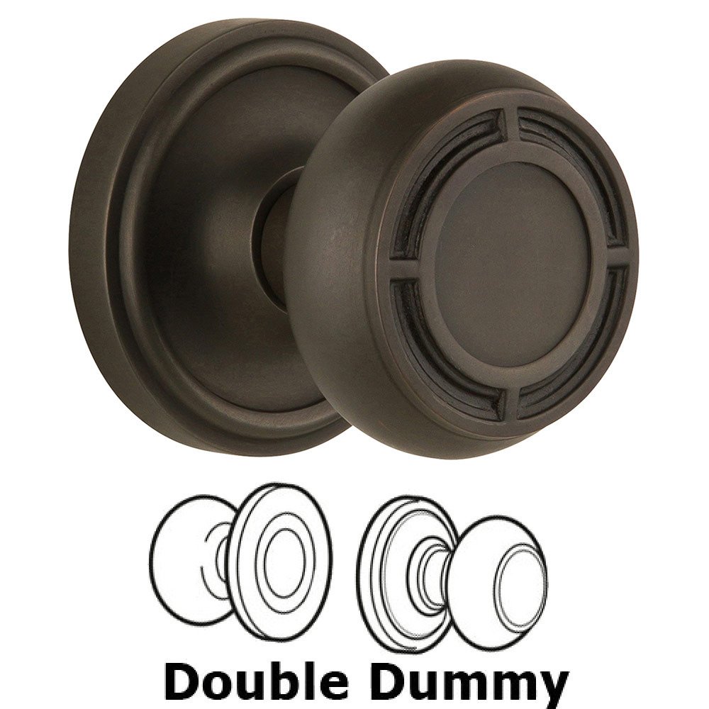 Nostalgic Warehouse Double Dummy Classic Rosette with Mission Knob in Oil Rubbed Bronze