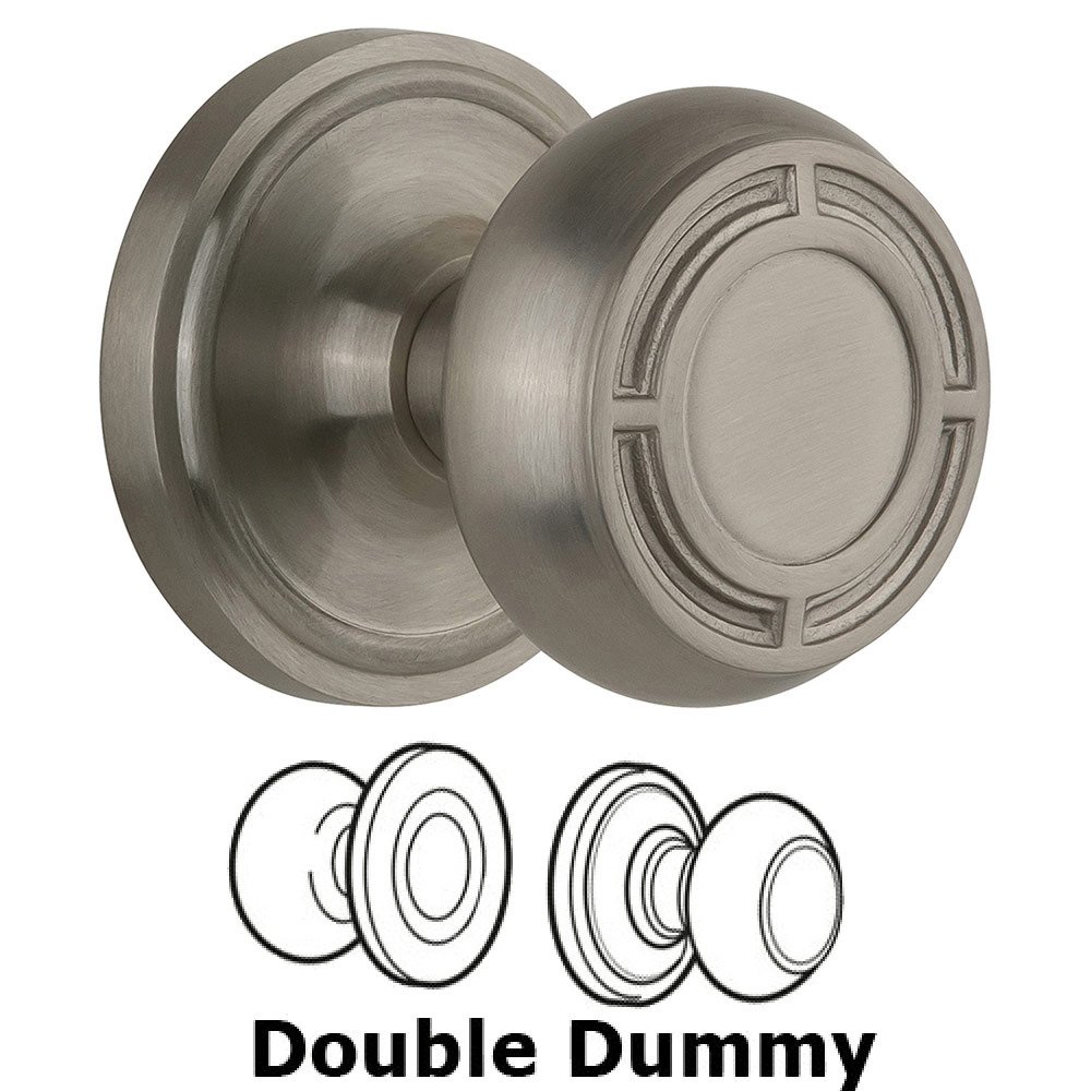 Nostalgic Warehouse Double Dummy Classic Rosette with Mission Knob in Satin Nickel