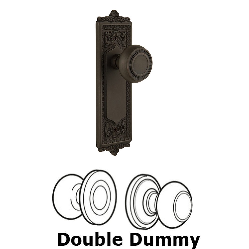 Nostalgic Warehouse Double Dummy Egg and Dart Plate with Mission Knob in Oil Rubbed Bronze