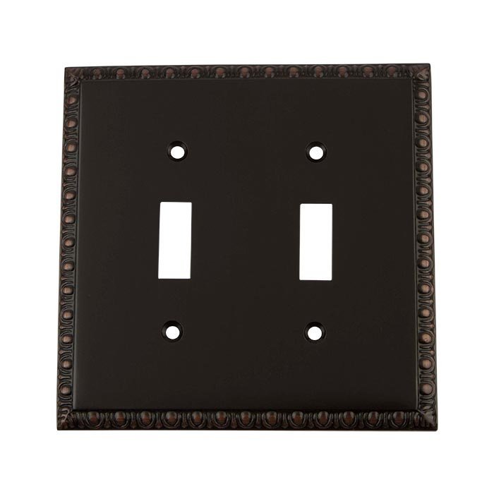 Nostalgic Warehouse Double Toggle Switchplate in Timeless Bronze