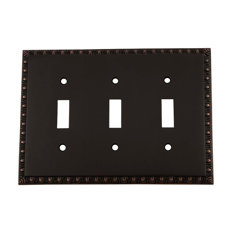 Nostalgic Warehouse Triple Toggle Switchplate in Timeless Bronze