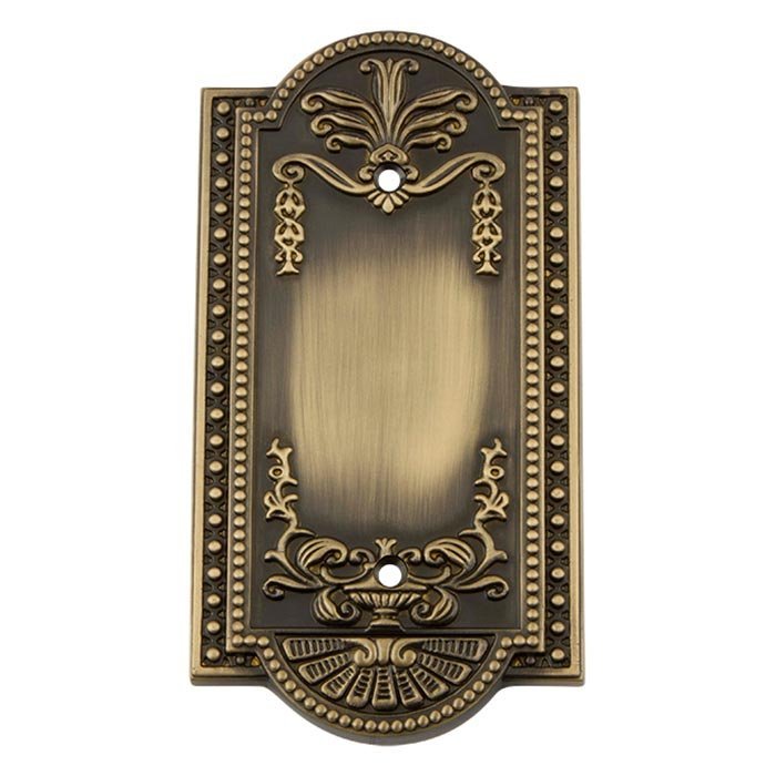 Nostalgic Warehouse Blank Switchplate in Antique Brass