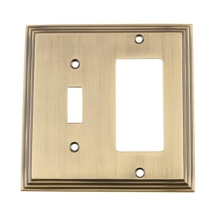 Nostalgic Warehouse Toggle/Rocker Switchplate in Antique Brass