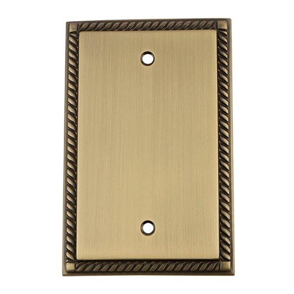 Nostalgic Warehouse Blank Switchplate in Antique Brass