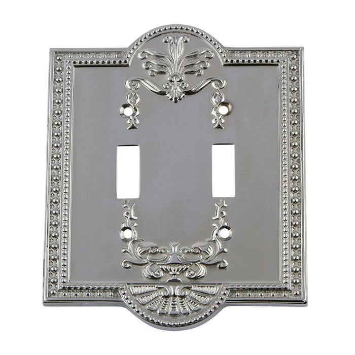 Nostalgic Warehouse Double Toggle Switchplate in Bright Chrome