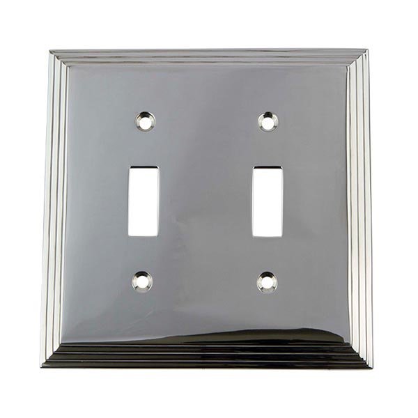 Nostalgic Warehouse Double Toggle Switchplate in Bright Chrome