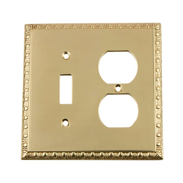 Nostalgic Warehouse Toggle/Duplex Switchplate in Polished Brass