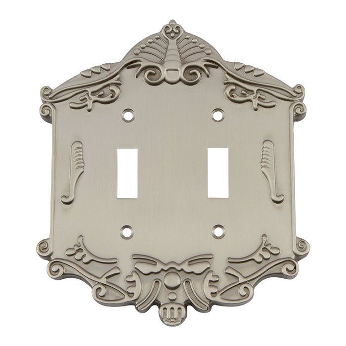 Nostalgic Warehouse Double Toggle Switchplate in Satin Nickel